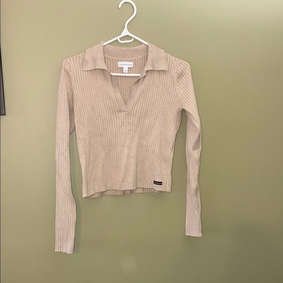 Calvin Klein Tan Collared Shirt - Picture 1 of 11
